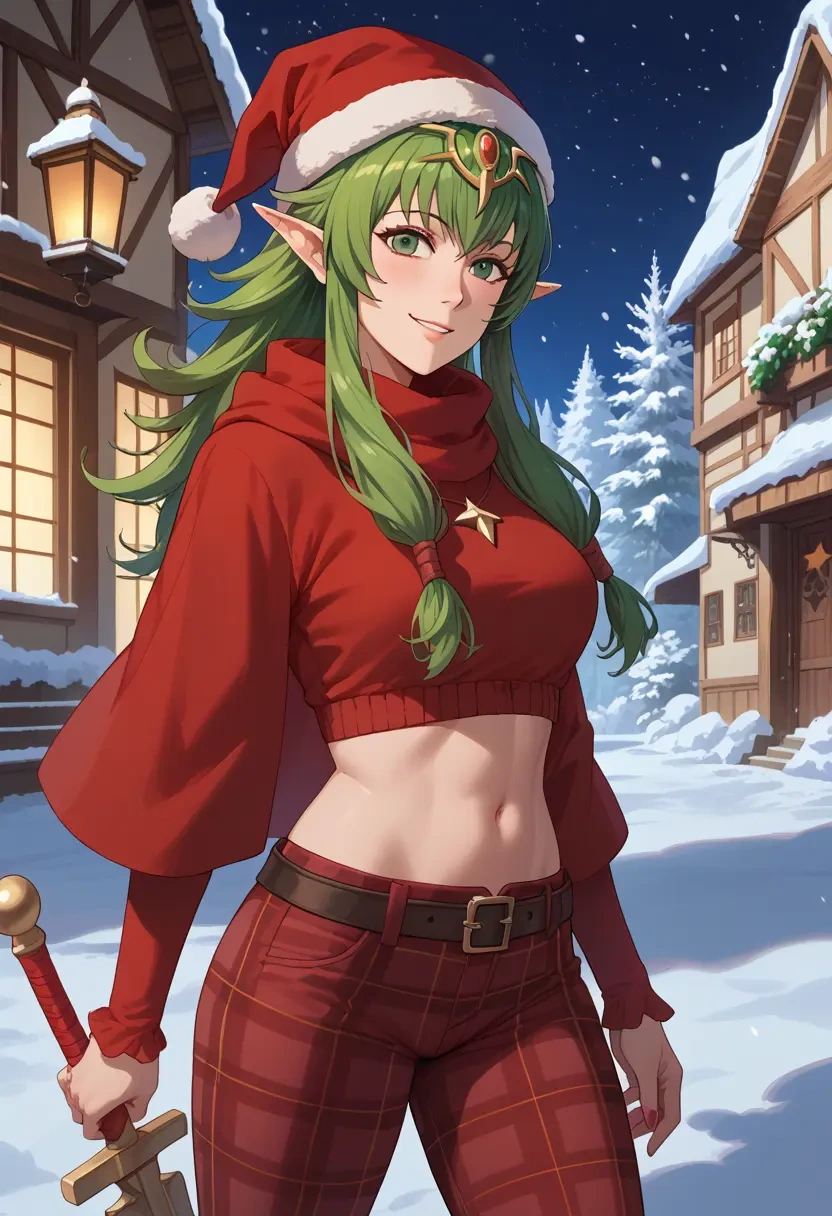 fire_emblem,tiki_(fire_emblem),Christmas,plaid trousers  - 