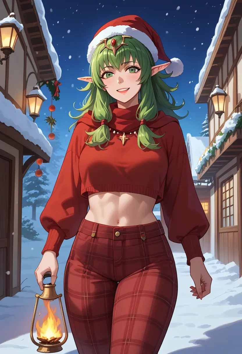 fire_emblem,tiki_(fire_emblem),Christmas,plaid trousers  - 