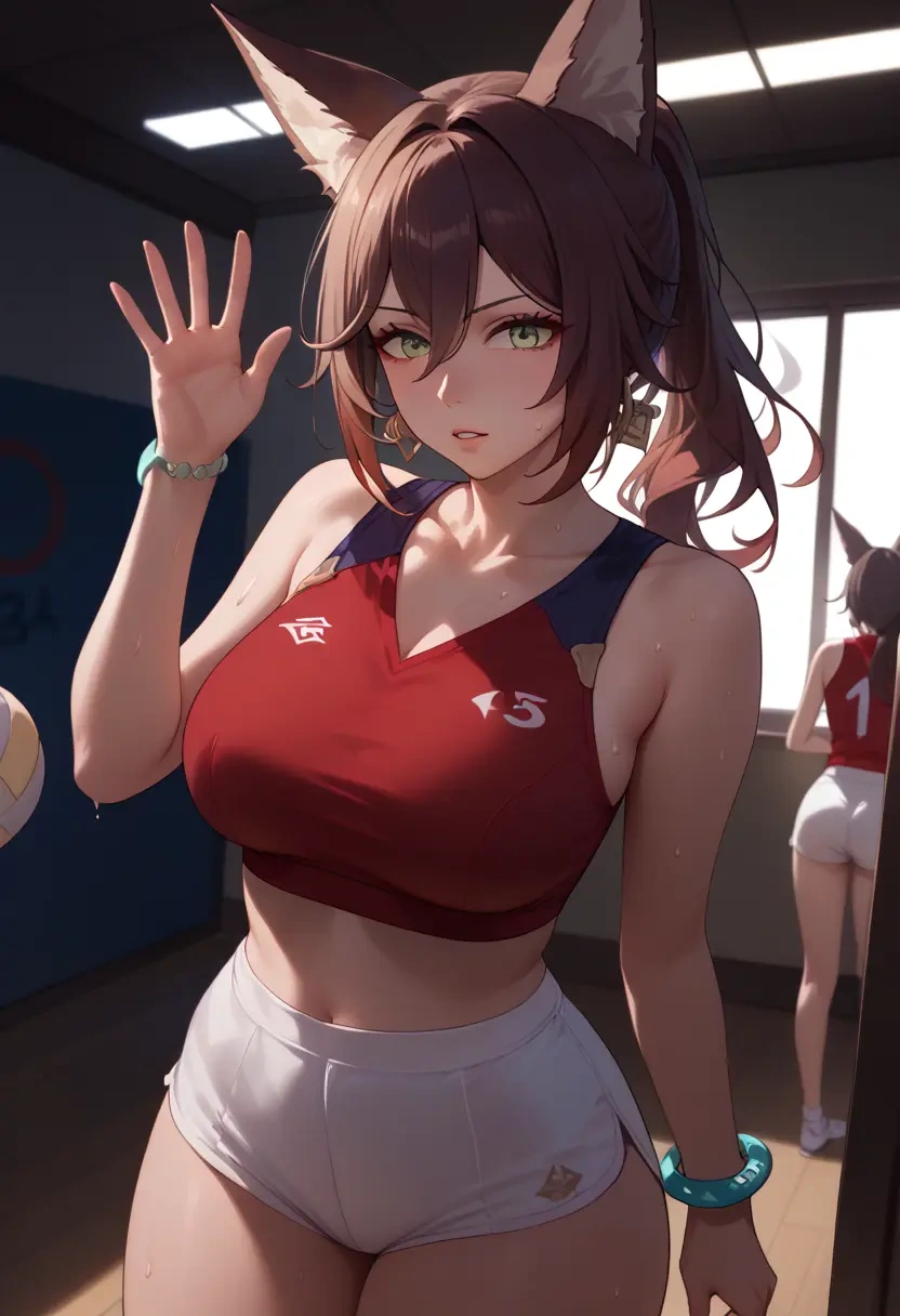 star rail,tingyun,volleyball uniform  - 