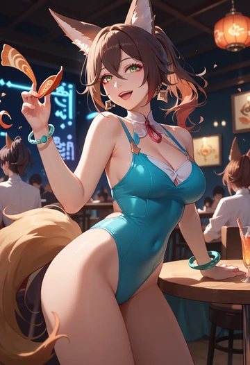 star rail,tingyun,swimsuit,sexy  - AI generated anime art