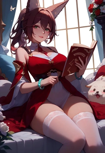 star rail,tingyun,Christmas,sexy, stockings,  - AI generated anime art