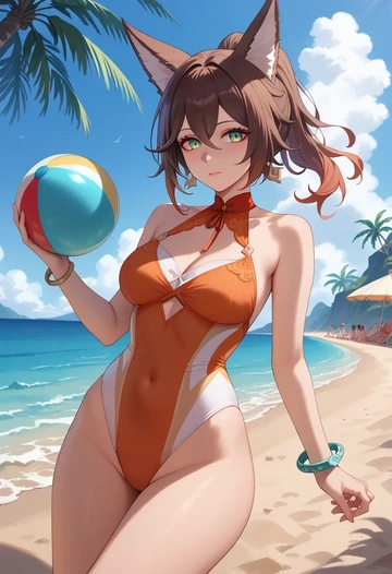 star rail,tingyun,bikini  - AI generated anime art