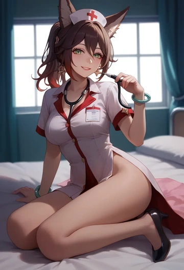 star rail,tingyun,nurse  - AI generated anime art