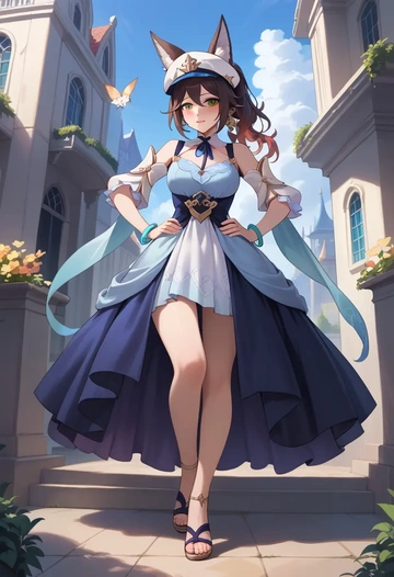 star rail,tingyun,spring,elegant woman,bodycon dress  - AI generated anime art