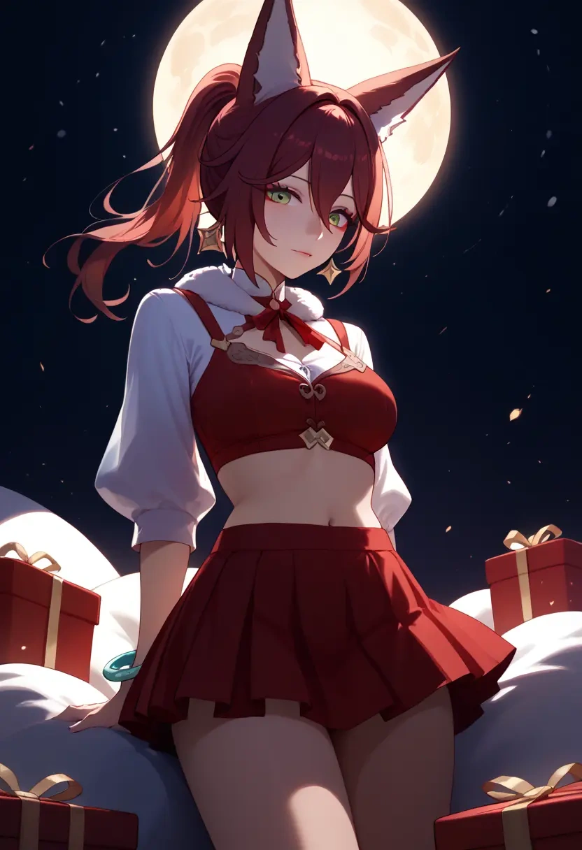 star rail,tingyun,Christmas,skirt  - 