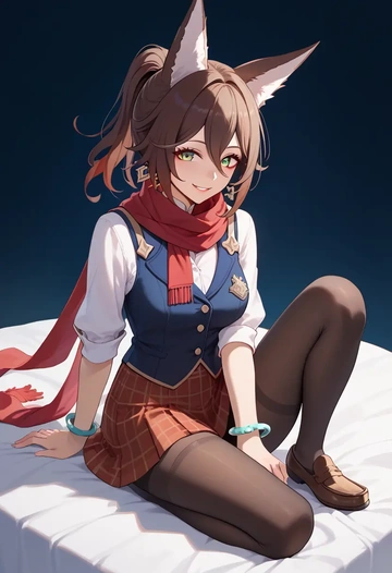 star rail,tingyun,winter,student uniform,vest  - AI generated anime art