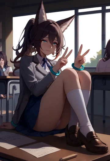 star rail,tingyun,winter,student uniform,blazer  - AI generated anime art