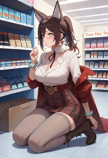 star rail,tingyun,winter,student uniform,pea coat  - AI generated anime art