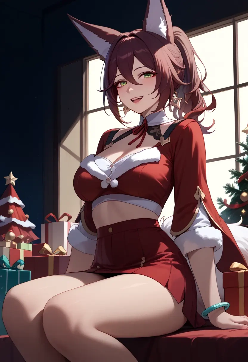 star rail,tingyun,Christmas,skirt  - 