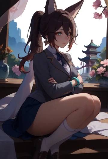 star rail,tingyun,winter,student uniform,blazer  - AI generated anime art