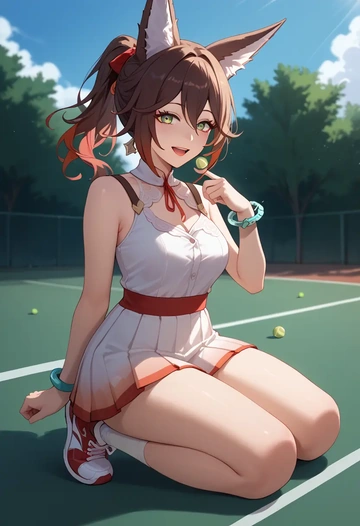 star rail,tingyun,tennis skirt  - AI generated anime art