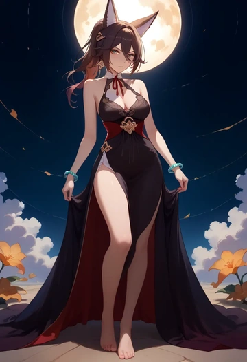 star rail,tingyun,nightdress  - AI generated anime art