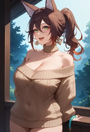 star rail,tingyun,sweater  - AI generated anime art