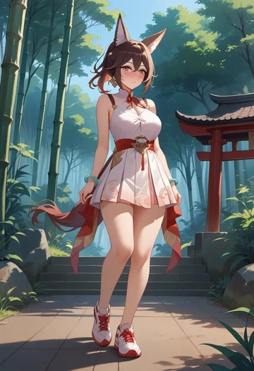 star rail,tingyun,tennis skirt  - AI generated anime art