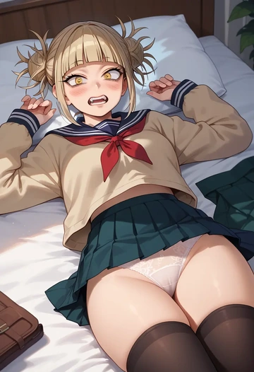 boku_no_hero_academia,toga_himiko,jk uniform, stockings  - AI generated anime art