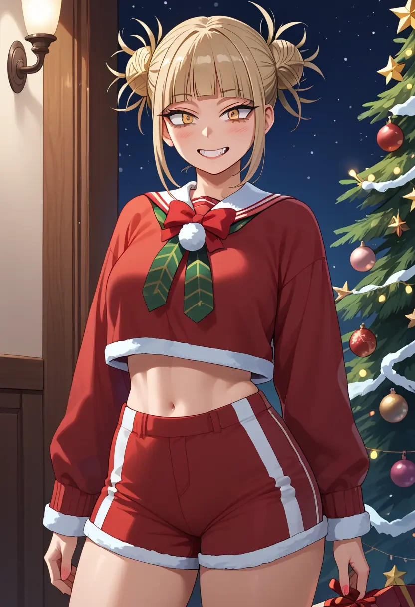 boku_no_hero_academia,toga_himiko,Christmas,red velvet shorts  - 