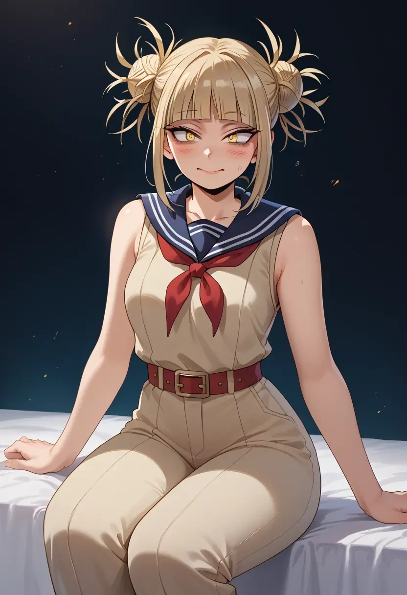 boku_no_hero_academia,toga_himiko,jumpsuit,sleeveless,flare pants  - 