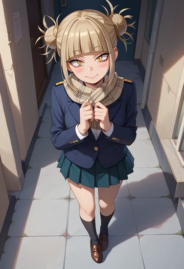 boku_no_hero_academia,toga_himiko,winter,student uniform,plaid skirt  - AI generated anime art