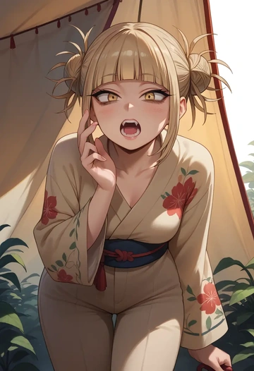 boku_no_hero_academia,toga_himiko,kimono,silk,wide-leg trousers  - AI generated anime art