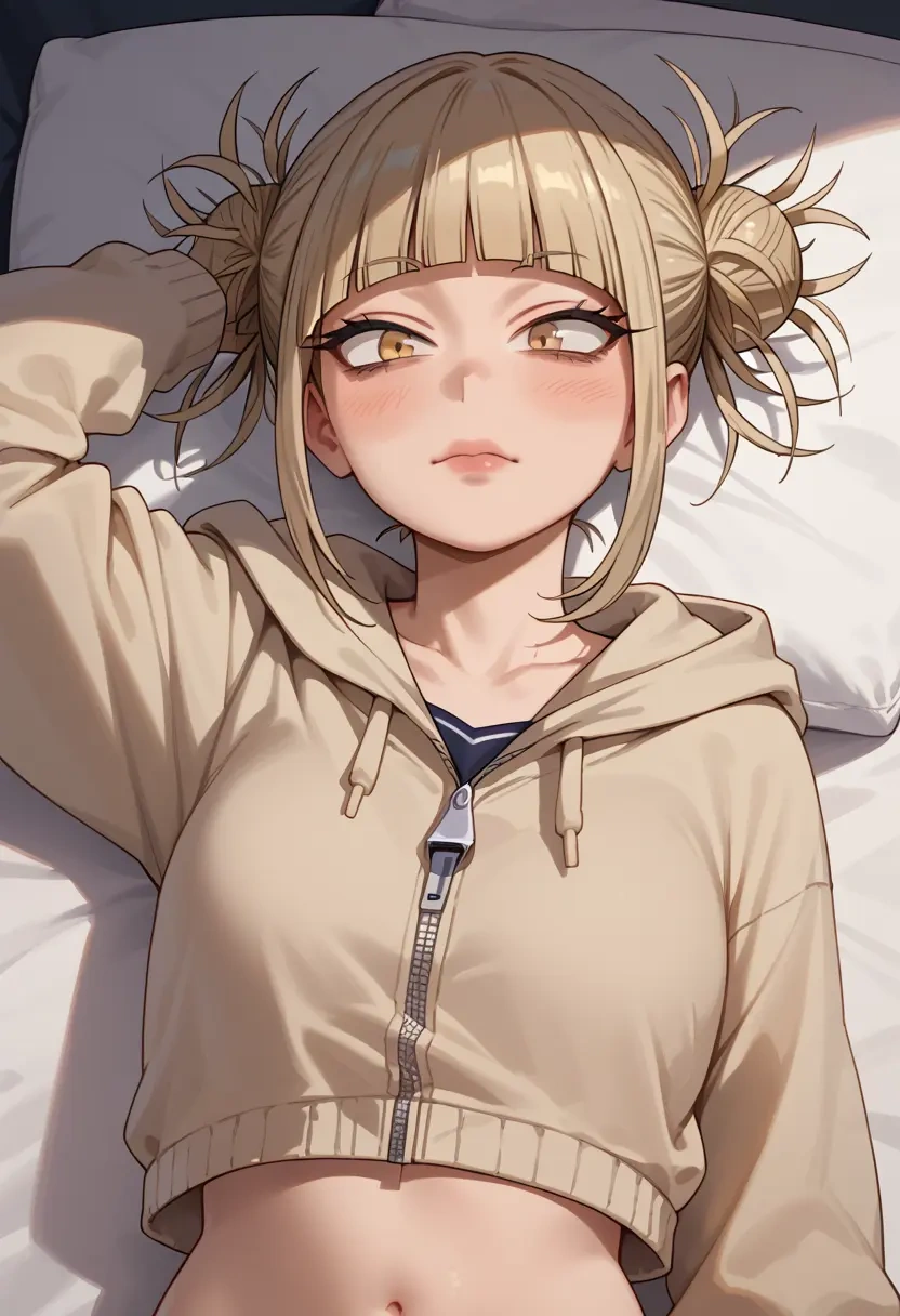 boku_no_hero_academia,toga_himiko,crop hoodie,shorts  - 