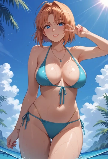 tsukihime,tohno_akiha,bikini  - AI generated anime art