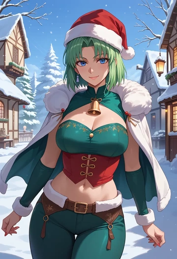 tsukihime,tohno_akiha,Christmas,dress  - AI generated anime art