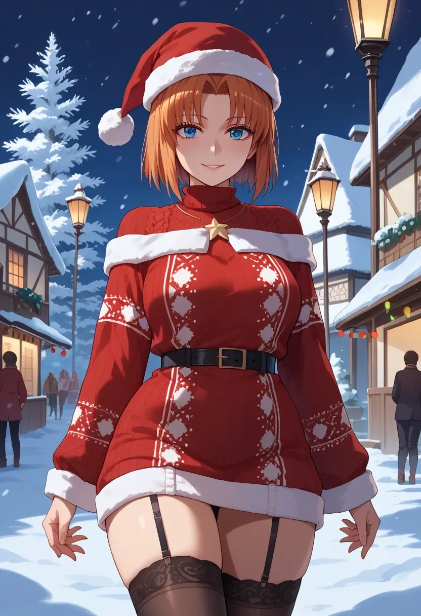 tsukihime,tohno_akiha,sweater,stockings,Thigh garters  - 