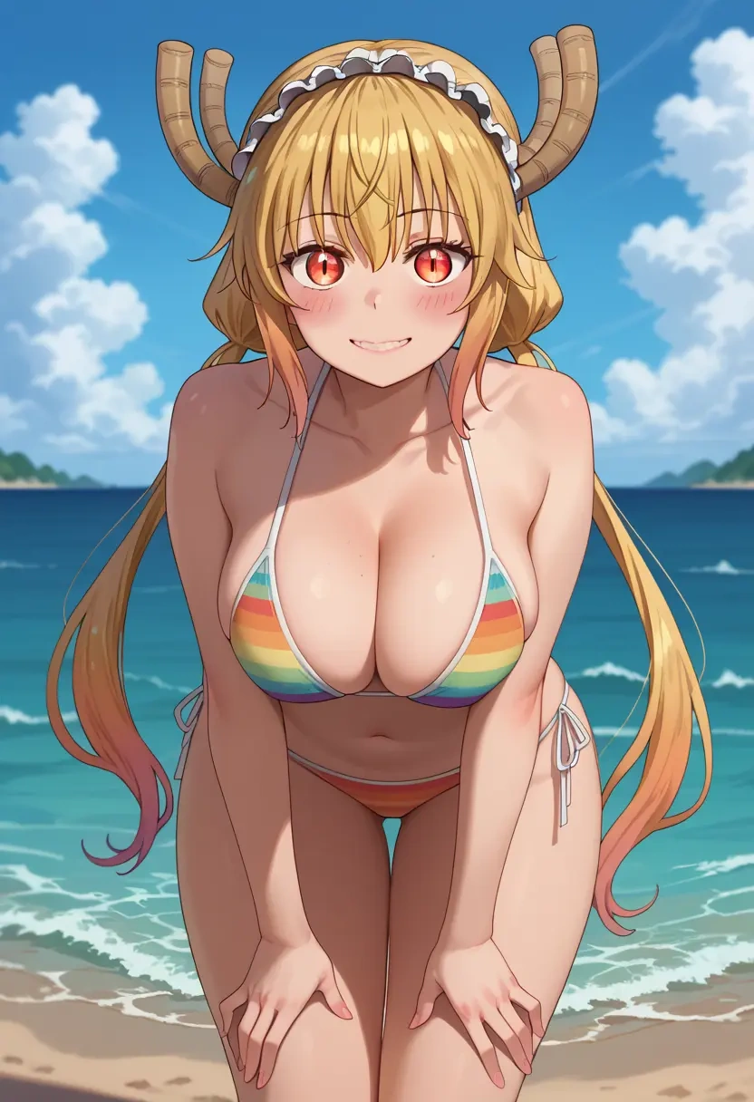 kobayashi_san_chi_no_maidragon,tohru_(maidragon),bikini,rainbow-colored,sexy  - 