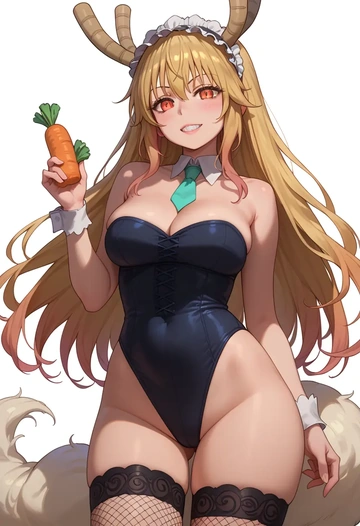 kobayashi_san_chi_no_maidragon,tohru_(maidragon),bunny girl, sexy,stockings  - AI generated anime art