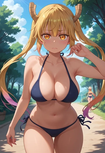 kobayashi_san_chi_no_maidragon,tohru_(maidragon),bikini  - AI generated anime art