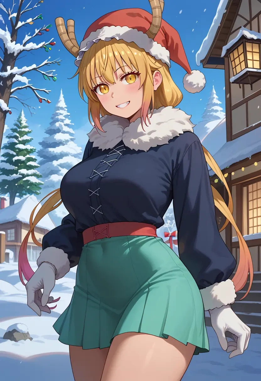 kobayashi_san_chi_no_maidragon,tohru_(maidragon),Christmas,dress  - 