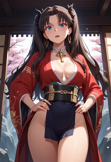 fate_(series),tohsaka_rin,kimono,sexy  - AI generated anime art