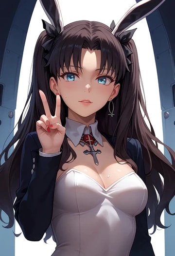 fate_(series),tohsaka_rin,bunny girl, sexy  - AI generated anime art