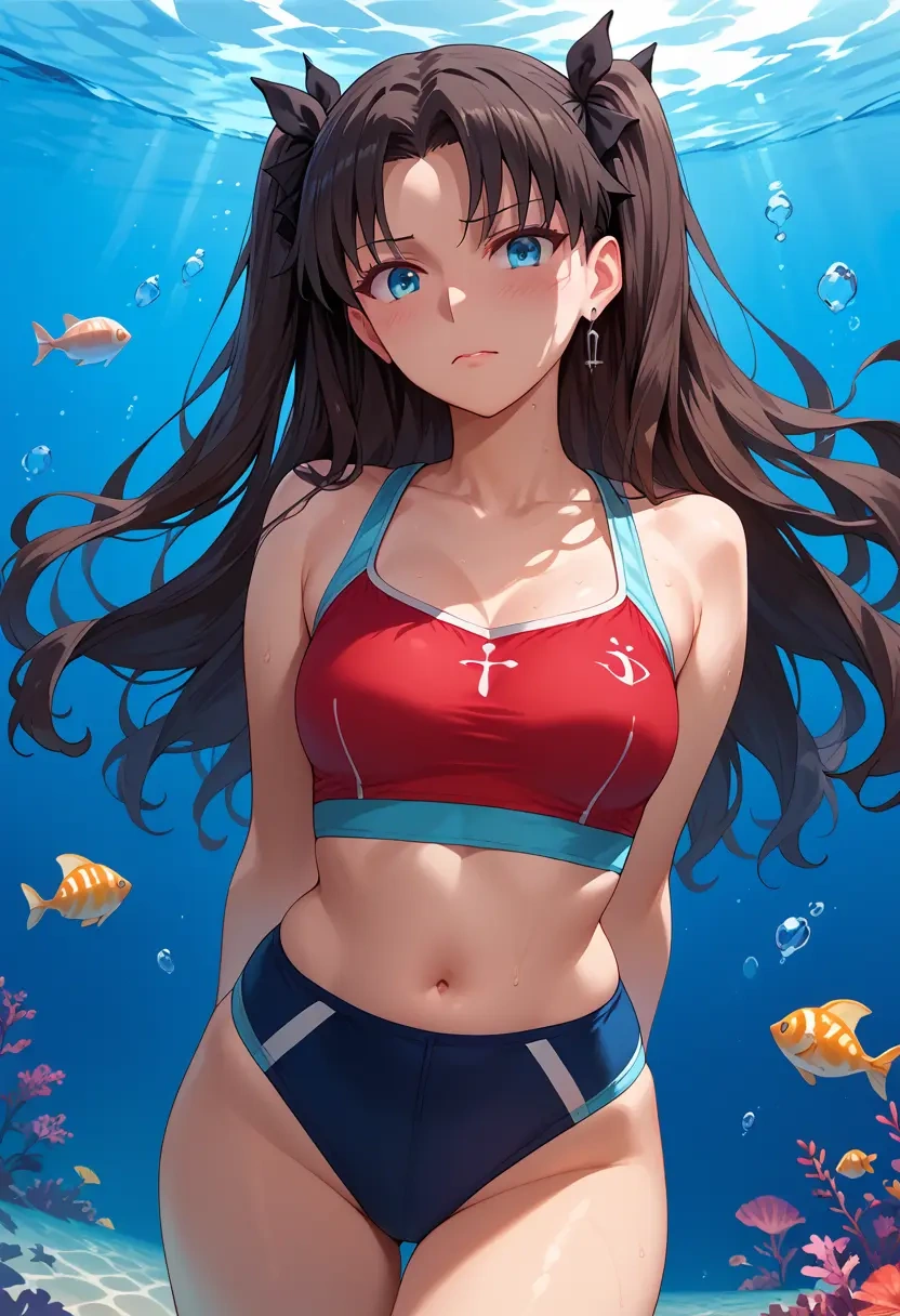 fate_(series),tohsaka_rin,tankini top,board shorts  - 