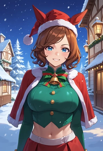 umamusume,tokai_teio_(umamusume),Christmas,dress  - AI generated anime art