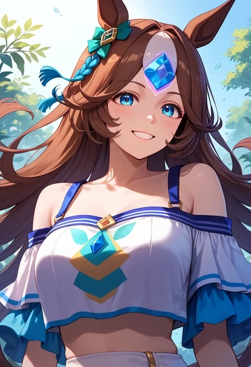 umamusume,tokai_teio_(umamusume),off-shoulder top,dolphin shorts  - AI generated anime art