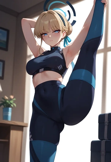 blue_archive,toki_(blue_archive),yoga, standing split,sexy,  - AI generated anime art