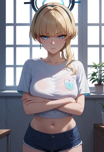 blue_archive,toki_(blue_archive),denim shorts  - AI generated anime art