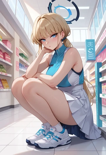 blue_archive,toki_(blue_archive),tennis skirt  - AI generated anime art