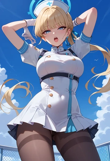 blue_archive,toki_(blue_archive),nurse, pantyhose,mini skirt  - AI generated anime art