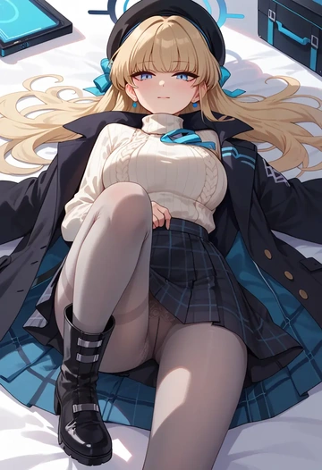 blue_archive,toki_(blue_archive),winter,student uniform,pea coat  - AI generated anime art