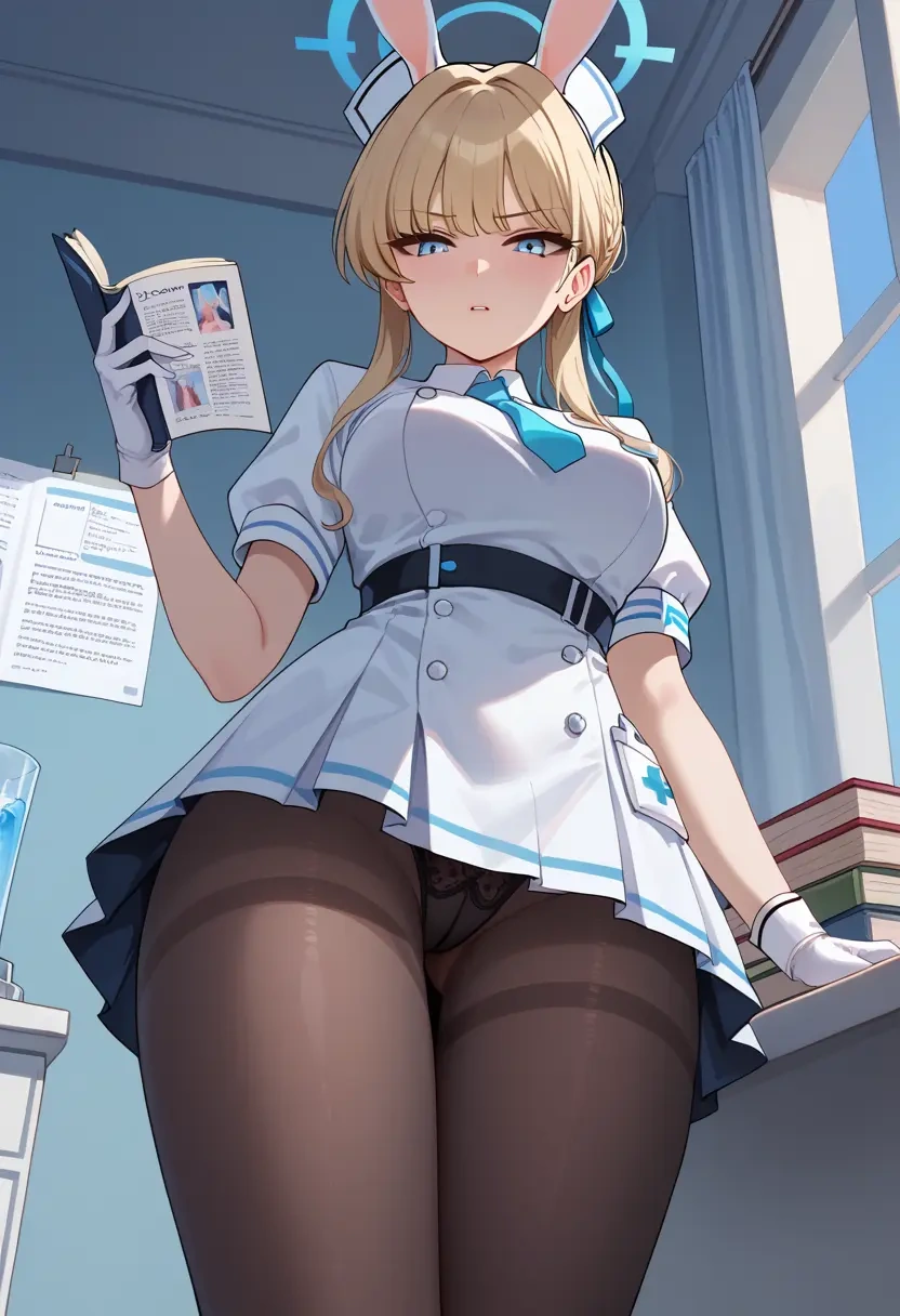 blue_archive,toki_(bunny)_(blue_archive),nurse pantyhose,mini skirt, sexy  - 