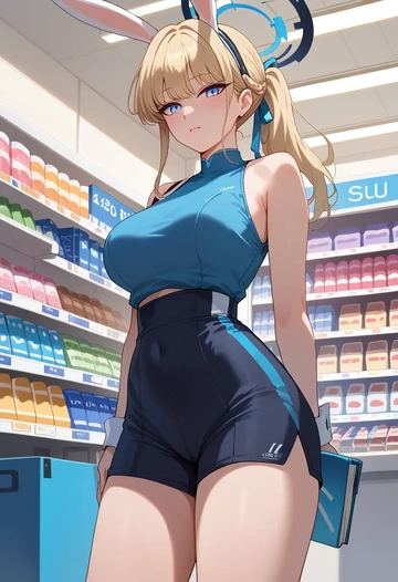 blue_archive,toki_(bunny)_(blue_archive),athletic,shorts,sexy  - AI generated anime art