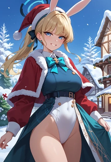 blue_archive,toki_(bunny)_(blue_archive),Christmas,dress  - AI generated anime art