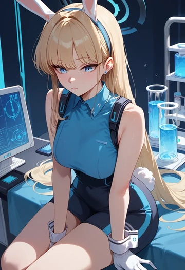 blue_archive,toki_(bunny)_(blue_archive),sports vest,capri leggings  - AI generated anime art