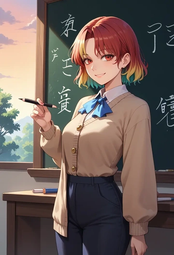 touhou,tokiko_(touhou),teacher, sweater  - AI generated anime art