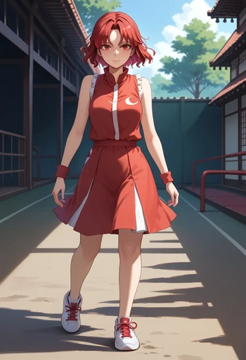 touhou,tokiko_(touhou),tennis skirt  - AI generated anime art