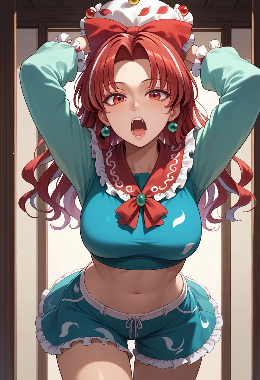 touhou,tokiko_(touhou),red velvet shorts  - 