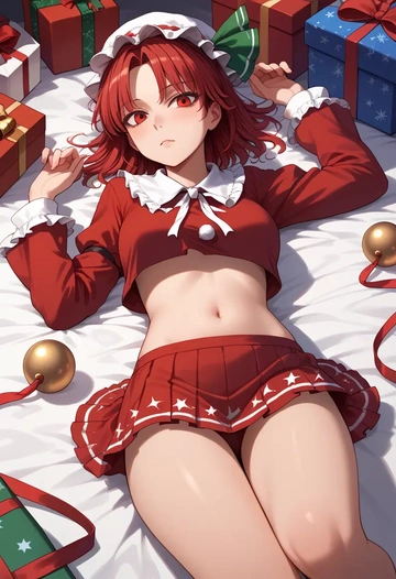 touhou,tokiko_(touhou),Christmas,skirt  - AI generated anime art