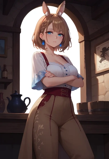 hololive,tokino_sora,pants,wide-leg,strappy top  - AI generated anime art